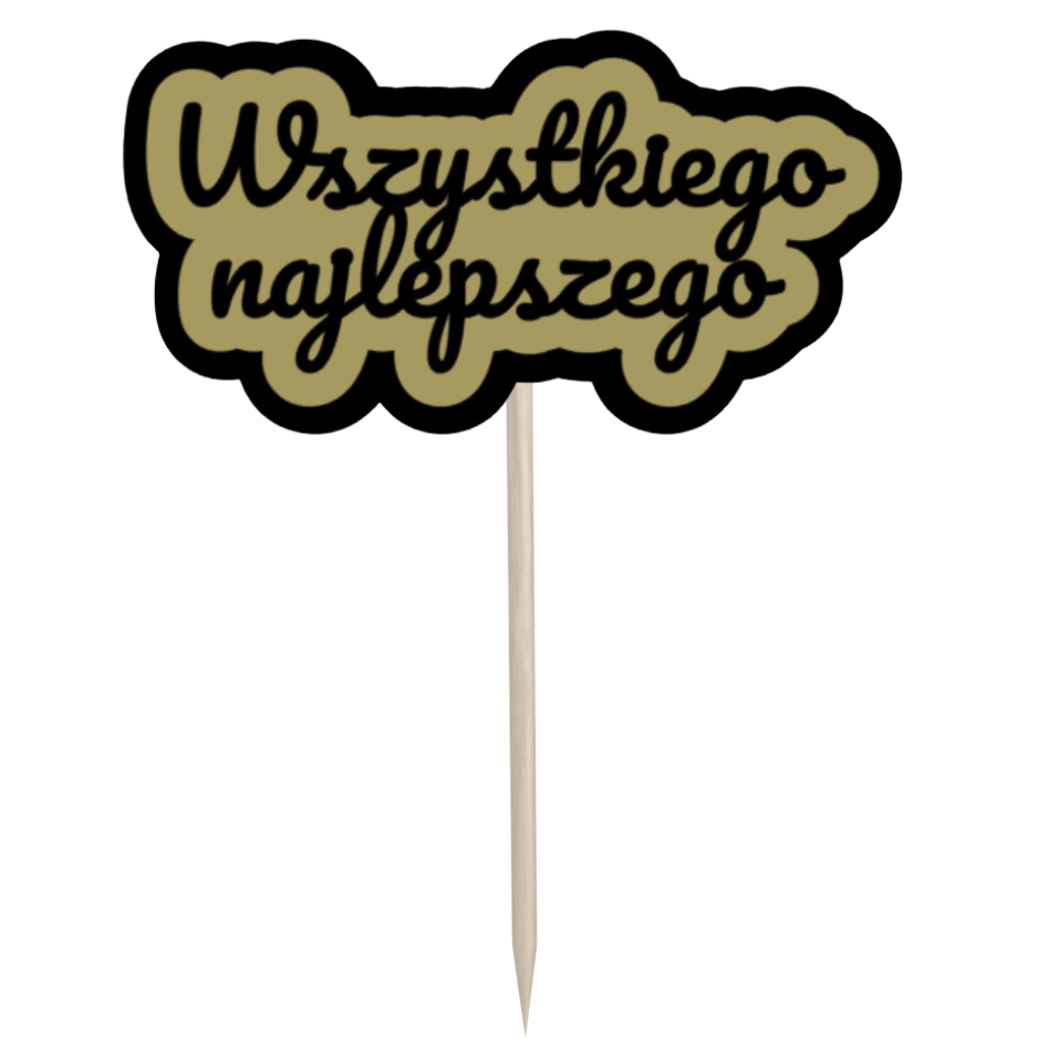 Topper na tort "Wszystkiego najlepszego" - Wycinanki_eu zdjęcie 1